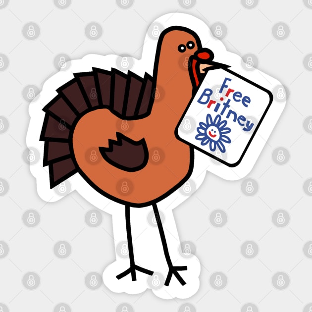 Free Britney with Thanksgiving Turkey Sticker by ellenhenryart